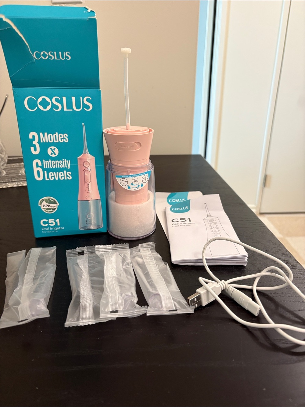 COSLUS C51 Pink Oral Irrigator Water Flosser
